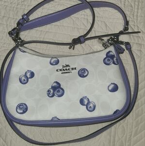 Coach Purple and White Blueberry Shoulder Bag